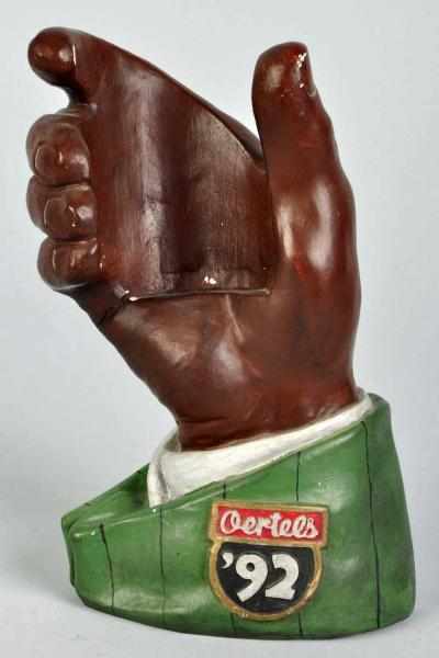 Appraisal: Plaster Oertel's Beer Hand Advertising Figure s Original finish Condition