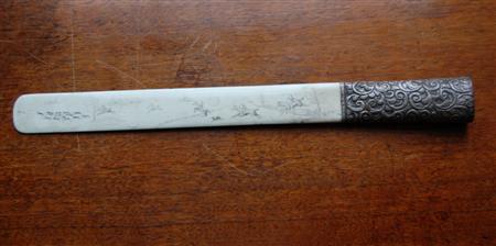 Appraisal: EDWARDIAN SILVER AND IVORY LETTER OPENER LONDON CIRCA The blade