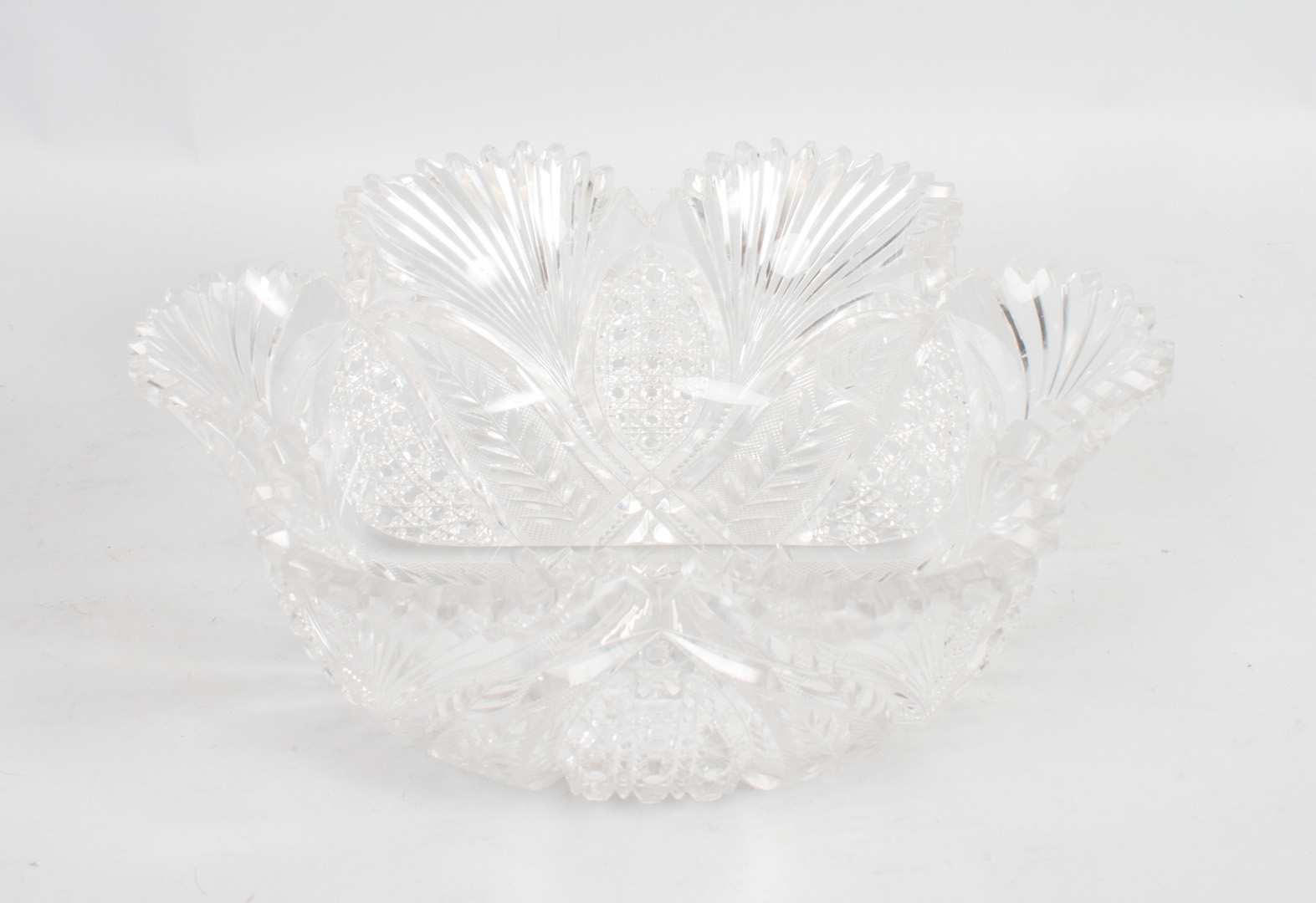 Appraisal: American Brilliant Star period cut glass bowl late th century