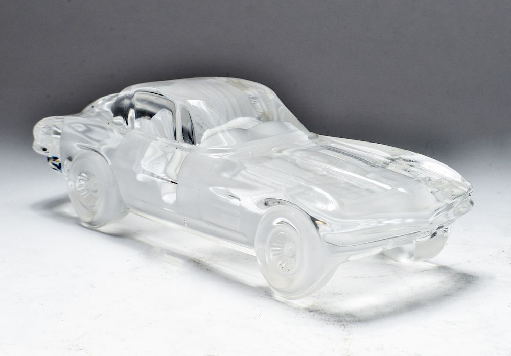 Appraisal: Daum Style Glass Sculpture of ' Corvette Coup Daum style