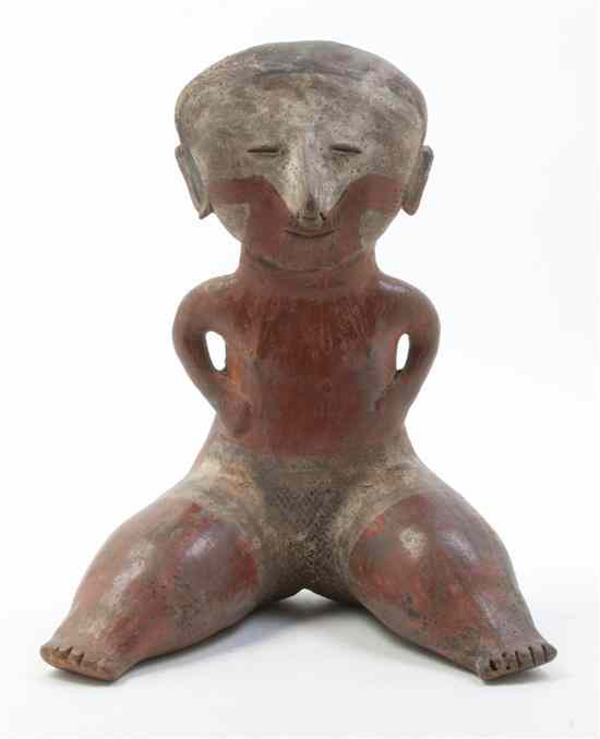 Appraisal: A Chinesco Seated Female Pottery Figure Protoclassic circa BC-AD the