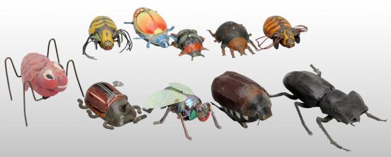 Appraisal: Lot of Tin Plastic Insect Toys Description German and Japanese