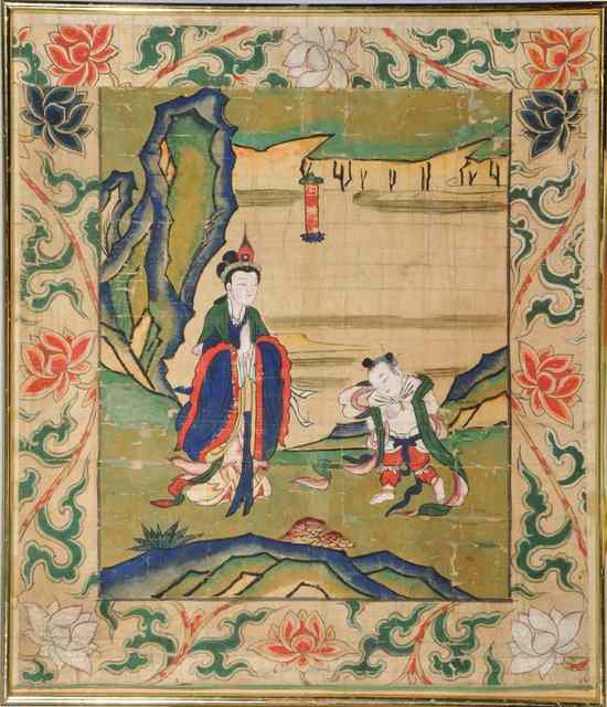 Appraisal: AN EASTERN POSSIBLY CHINESE PAINTING on paper of two figures