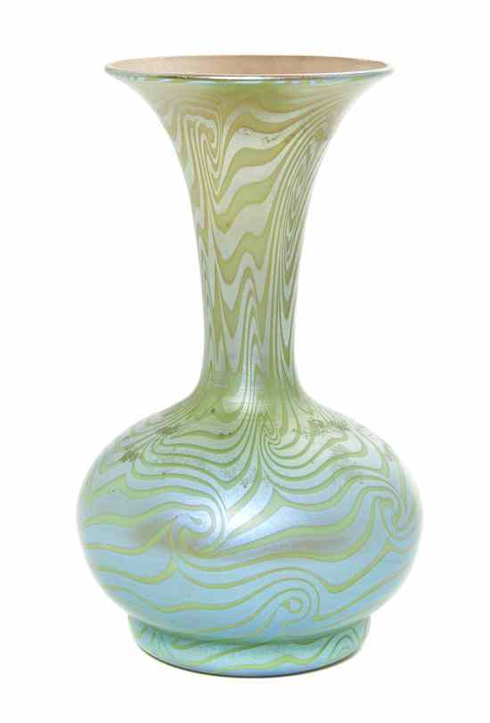 Appraisal: An American Iridescent Glass Vase attributed to Durand in the