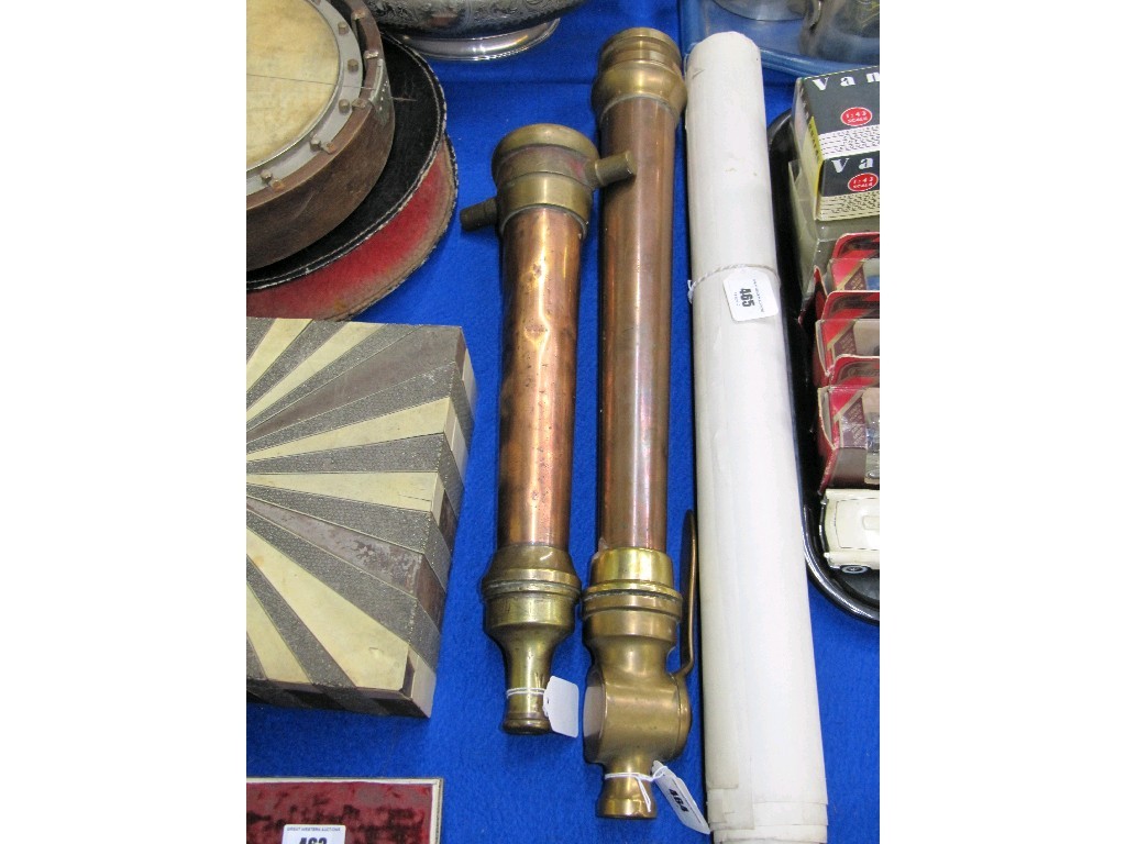 Appraisal: Lot comprising two fire hose nozzles