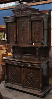 Appraisal: Henri II style oak buffet a Deux Corps Henri II