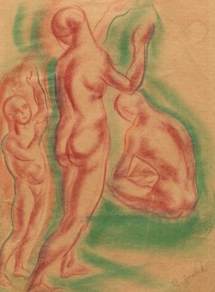 Appraisal: CLARENCE EDWARD ZUELCH AMERICAN - x Nude study Color pastel