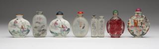 Appraisal: A group of seven Chinese snuff bottles Late th early