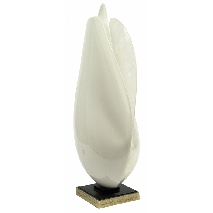 Appraisal: Rougier table lamp Canada three petals in thick molded white