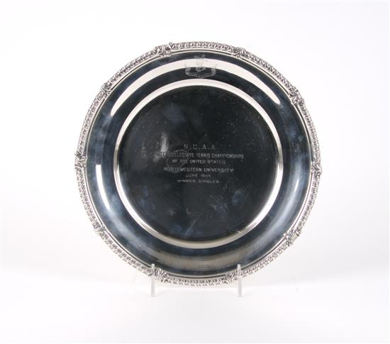 Appraisal: An American Sterling Silver Trophy Plate Tiffany Co Diameter inches