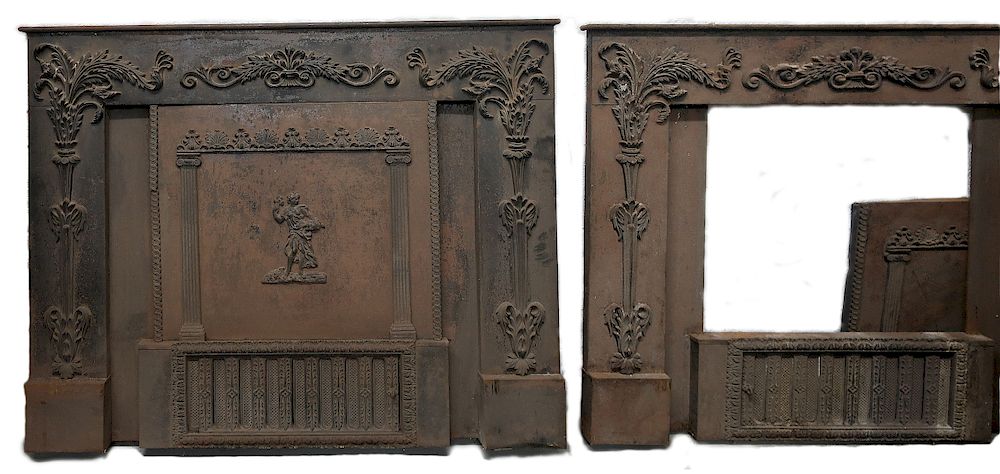 Appraisal: Pair of Victorian Metal Fireplace Summer Covers Pair of Victorian