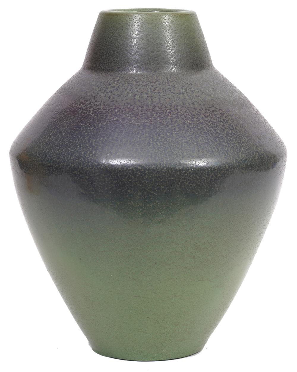 Appraisal: VAN BRIGGLE VASE IN MATTE GREENArtus Van Briggle American -