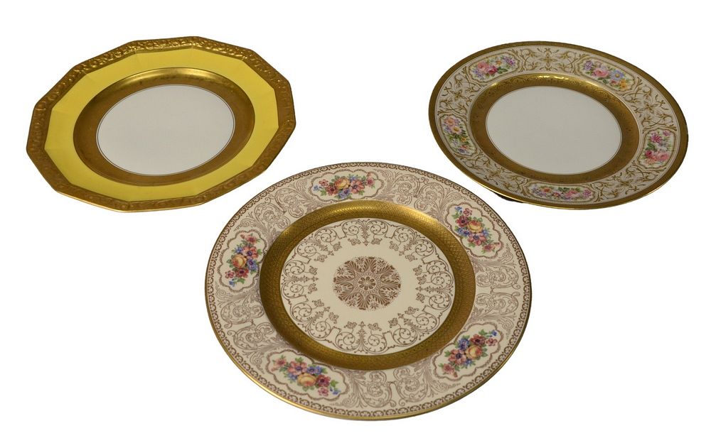 Appraisal: Three Sets of Porcelain Gold Rim Dinner Plates to include