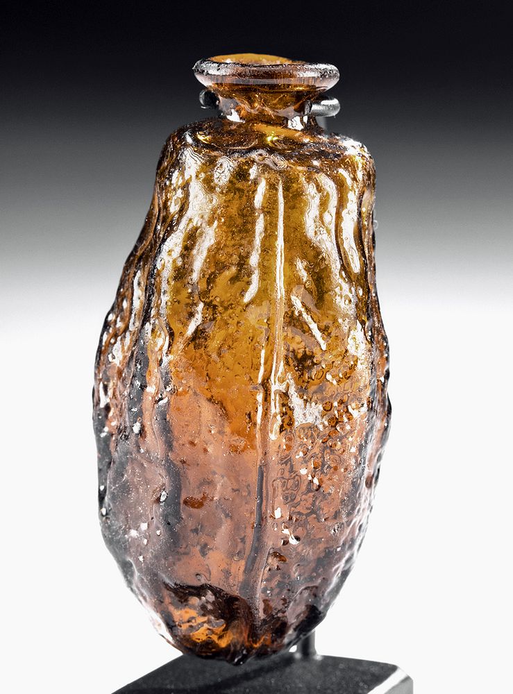 Appraisal: Roman Sidonian Glass Date Flask Roman Lebanon Sidonian early Imperial