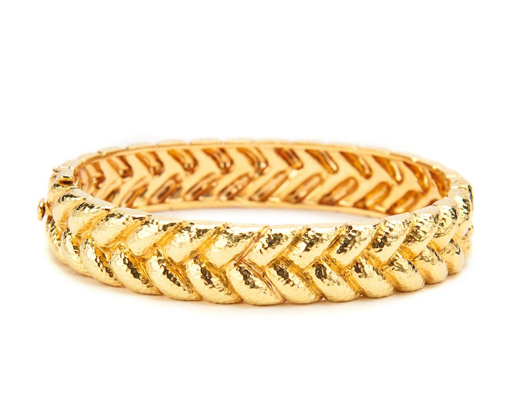 Appraisal: ANDREW CLUNN K Gold Bangle Bracelet ANDREW CLUNN K Gold