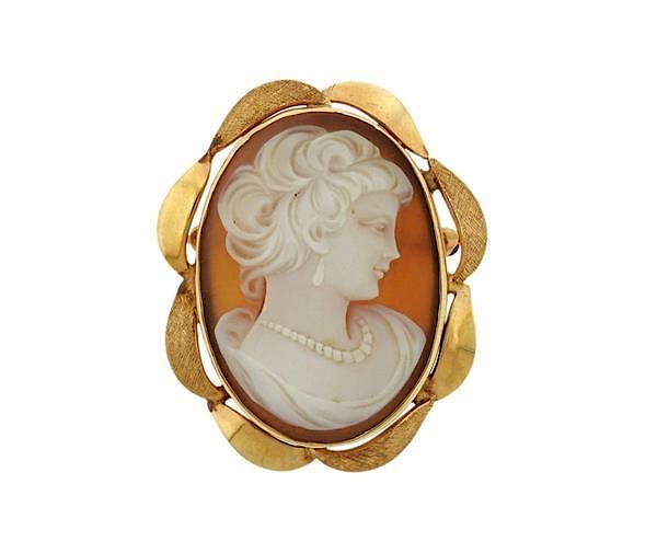 Appraisal: Antique K Gold Cameo Brooch Pin METAL K Gold GEMSTONES