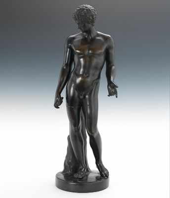 Appraisal: Bronze Sculpture of Doryphoros After the Antique Cast bronze with