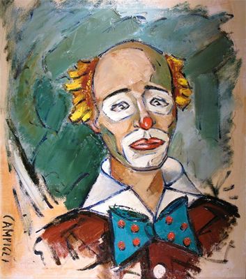 Appraisal: Campigli Italian th Century Study of a clown Signed Oil