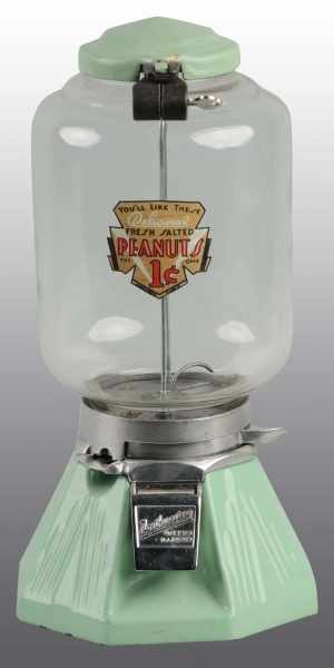 Appraisal: Northwestern -Cent Peanut Dispenser Description Porcelain top and bottom Original