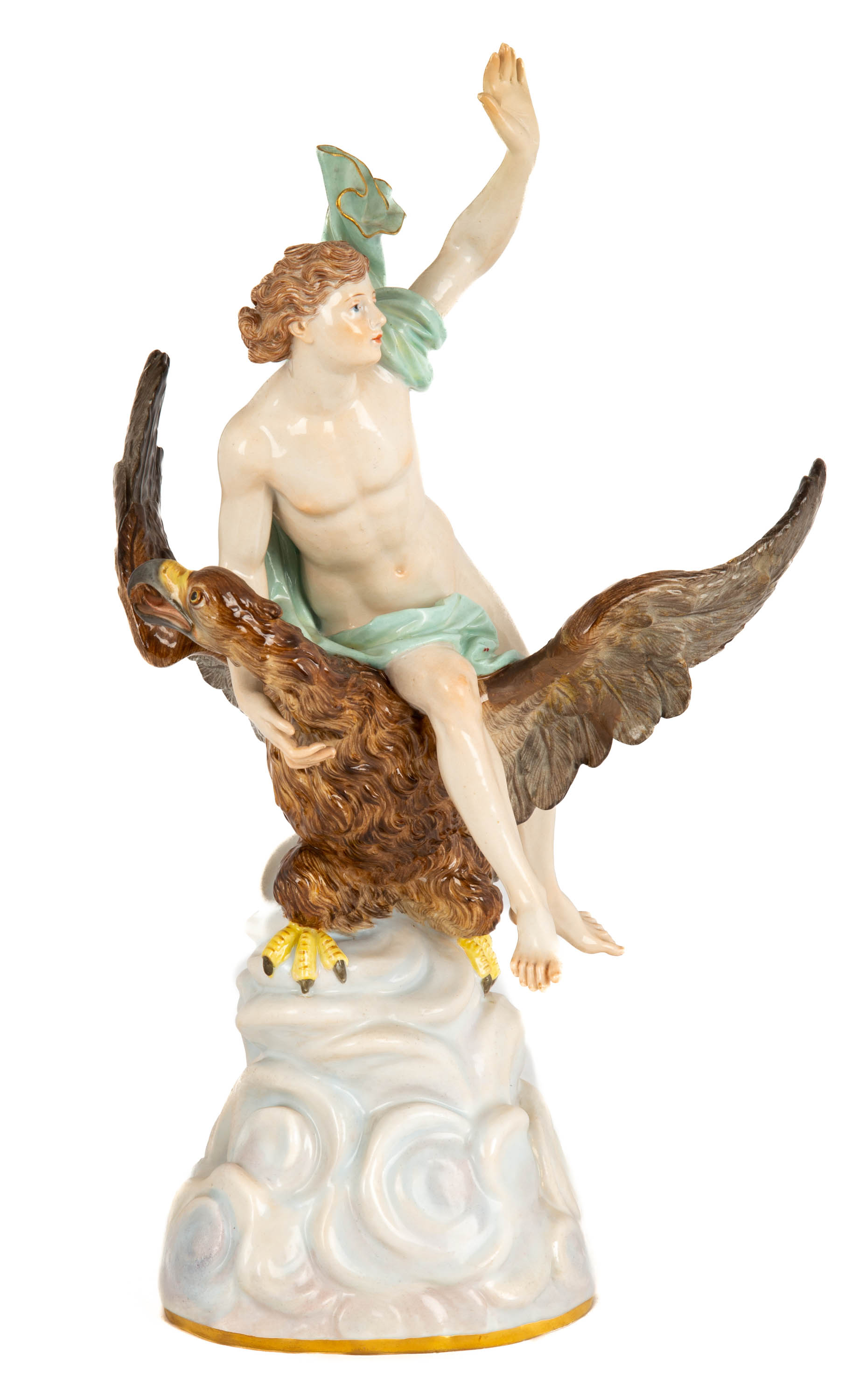 Appraisal: MEISSEN GANYMEDE AND THE EAGLE th century the young god