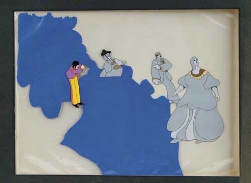 Appraisal: BEATLES YELLOW SUBMARINE ANIMATION CELL Top of plastic PL- Scene