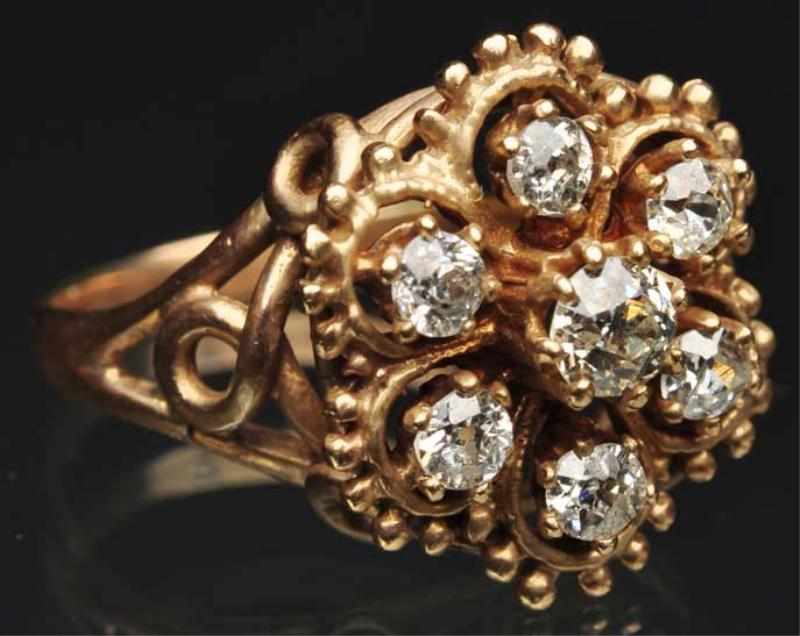 Appraisal: K Y Gold Diamond Ring Seven diamonds total carat Weight