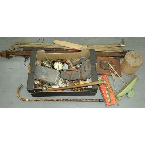 Appraisal: Miscellaneous metalwork and other objects to include a leather tape