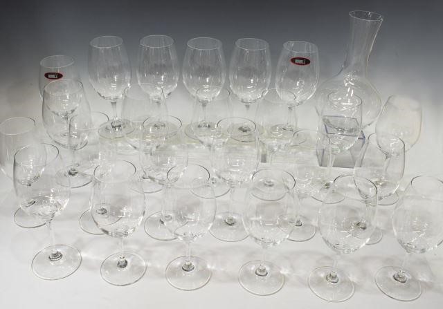 Appraisal: lot of Riedel colorless glass wine stemware and decanter all