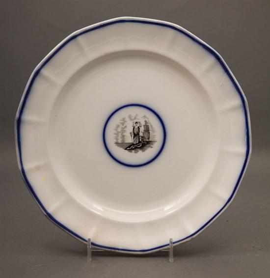 Appraisal: Staffordshire transfer decorated ironstone plate bearing the arms of Maryland