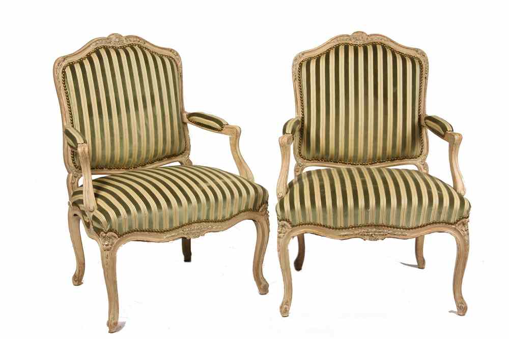 Appraisal: PAIR LOUIS XVI STYLE FAUTEUILS - Pair th c Louis