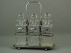 Appraisal: LIQUOR CADDY - SHEFFIELD PLATED THREE BOTTLE SWING HANDLE LIQUOR