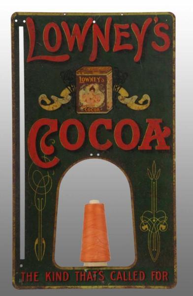 Appraisal: Tin Lowney's Cocoa -Sided String Holder Description Circa Missing the