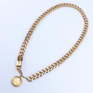 Appraisal: Chanel CC Single Strand Gold Tone Chain Tag Coin Drop