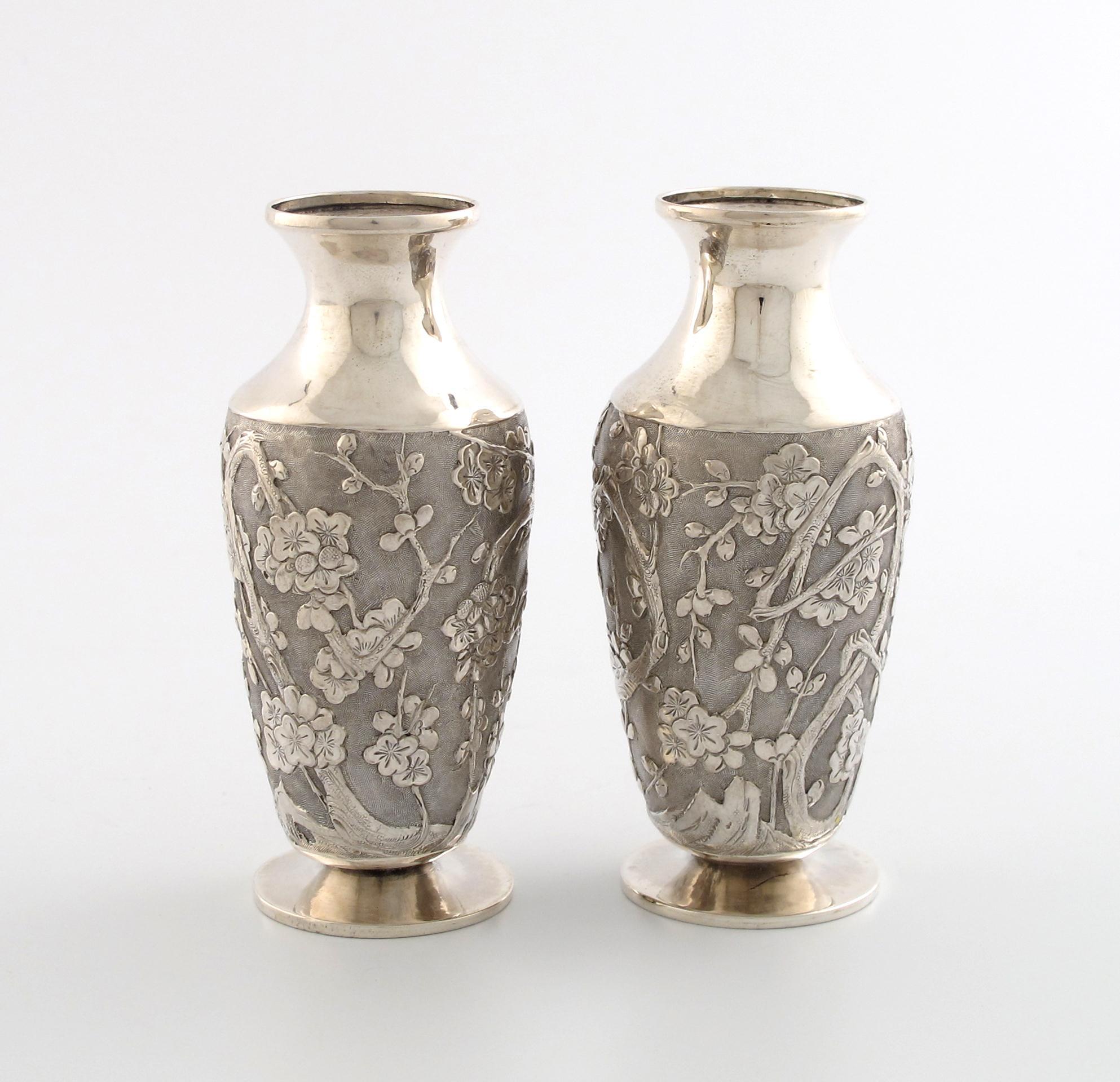 Appraisal: A pair of Chinese silver vases