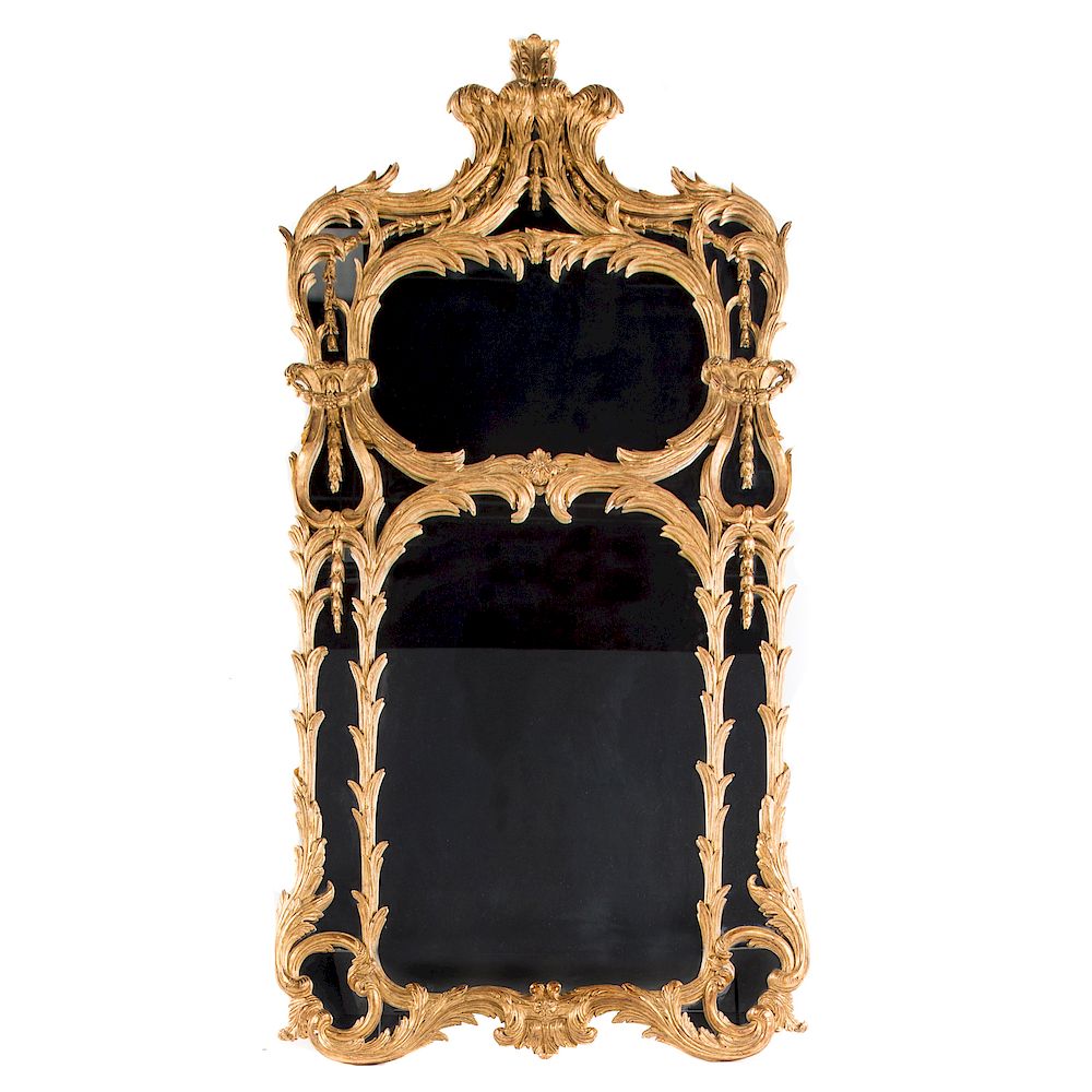 Appraisal: Baroque Style Giltwood Mirror th st century gesso giltwood frame