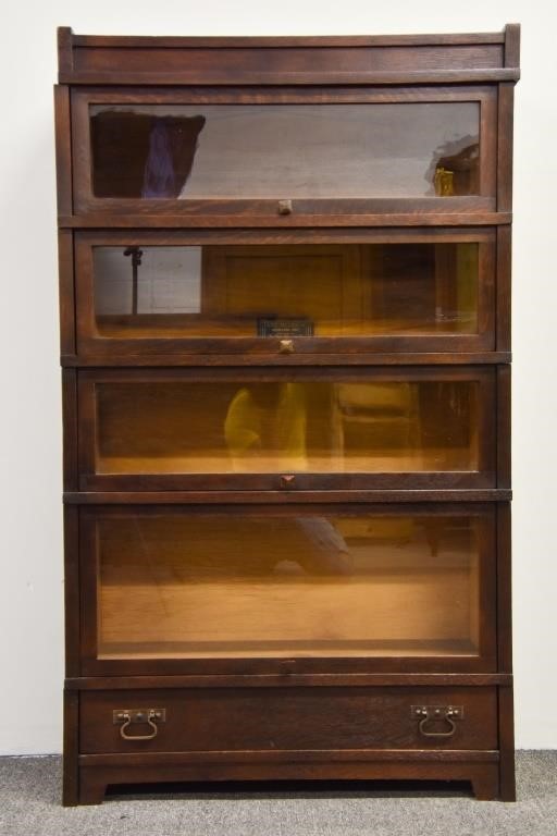 Appraisal: Globe-Wernieke Co oak barrister's bookcase sections h x w x