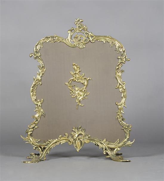 Appraisal: A Louis XV Style Gilt Metal Firescreen Height inches