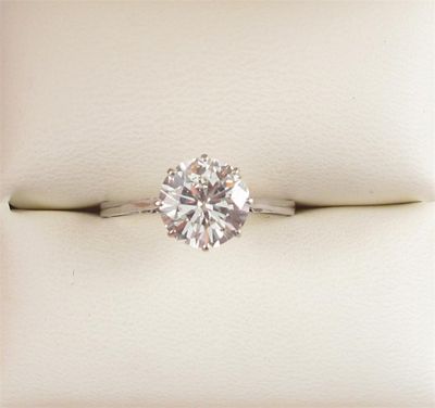 Appraisal: A diamond solitaire ring The circular cut diamond weighs carats