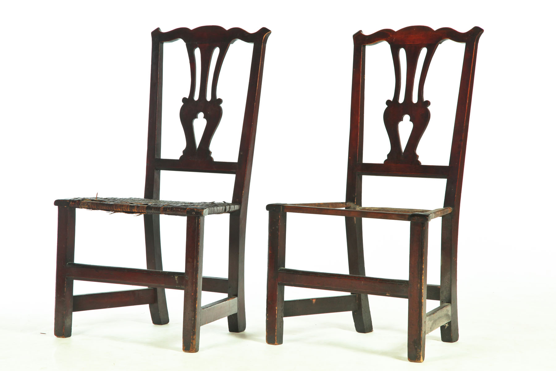 Appraisal: PAIR OF CHIPPENDALE SIDE CHAIRS New England early th century