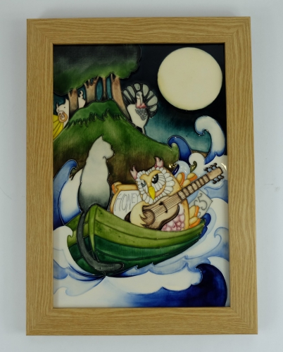 Appraisal: Moorcroft framed plaque depicting a Pea Green boat with The