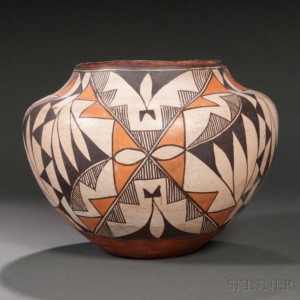 Appraisal: Acoma Polychrome Pottery Jar c first quarter th century with