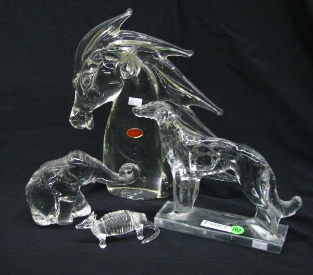 Appraisal: Group of Glass Animal Figures including a '' high Murano