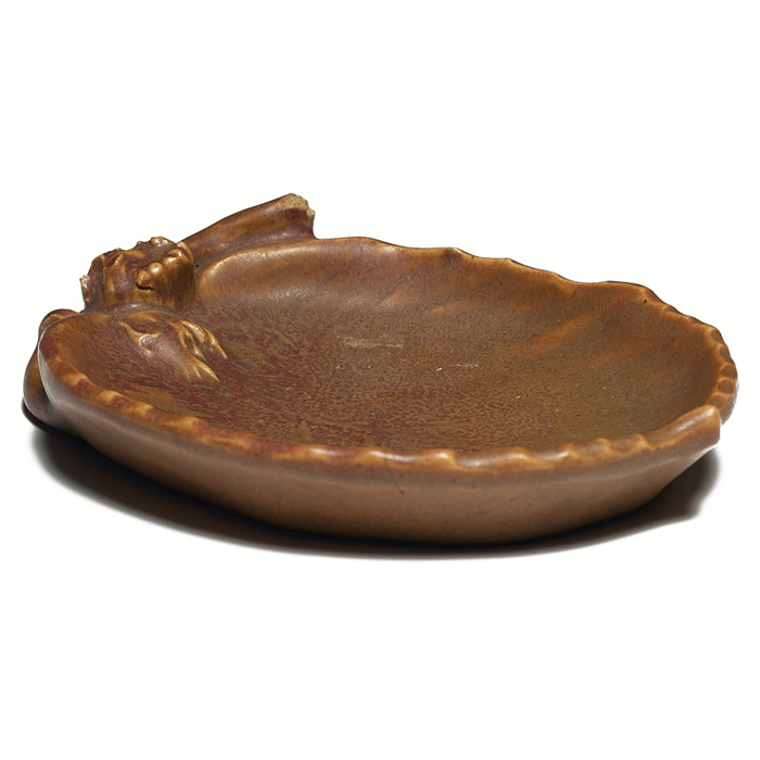 Appraisal: Rookwood tray leaf shape covered in a brown matt glaze