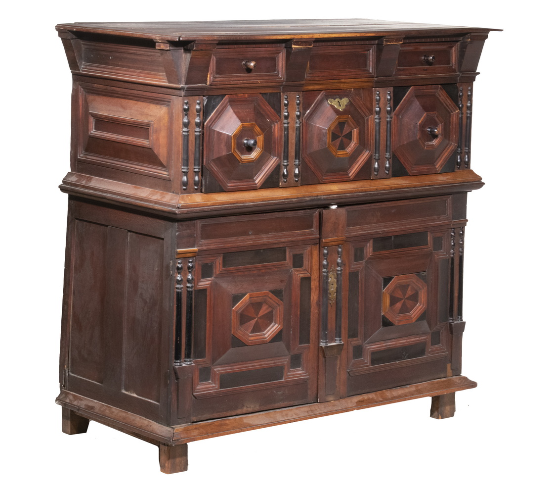 Appraisal: TH C ENGLISH CHEST OF DRAWERS Circa Oak and Fruitwood