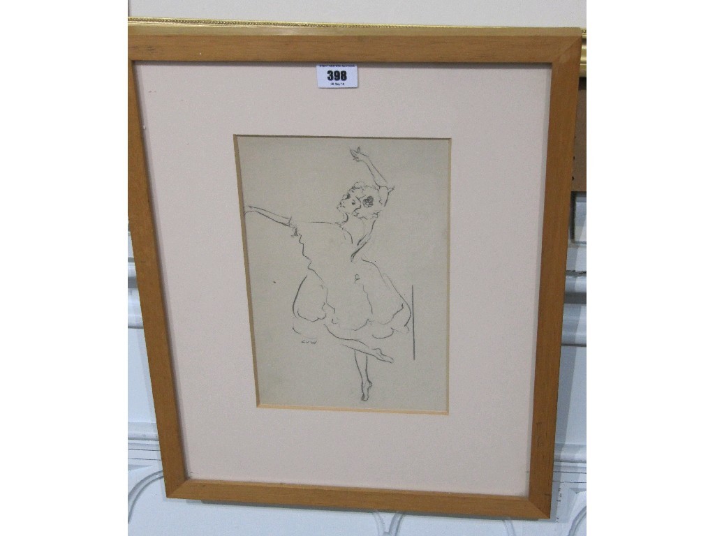 Appraisal: LOUISE VAN WENDEL Chalk drawing 'Dancer' signed with monogram