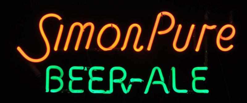 Appraisal: Simon Pure Beer Ale Neon Sign Description s Orange and