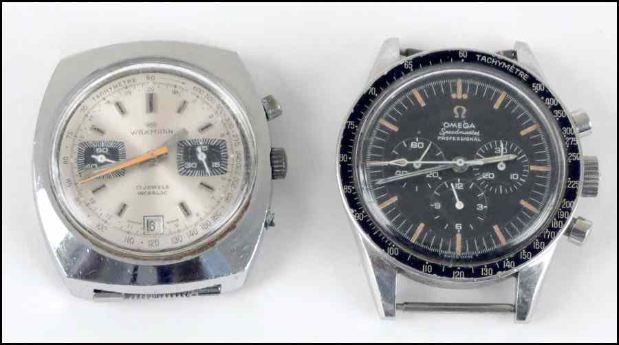 Appraisal: OMEGA STAINLESS STEEL SPEEDMASTER WATCH Together with a Wakmann stainless