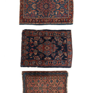 Appraisal: Three Small Persian Wool Mats Early to Mid th Century