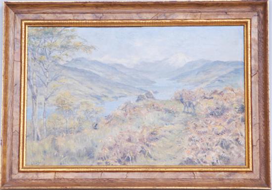 Appraisal: LODGE GEORGE EDWARD OIL ON BOARD Verso title Roebuck-Loch Katrine