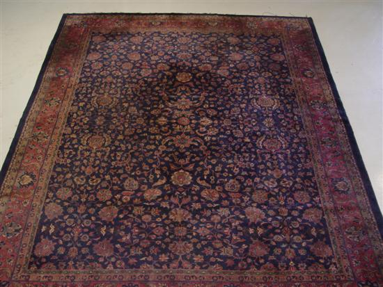 Appraisal: Sarouk Oriental Carpet Circa Field wear some to foundation Unraveling